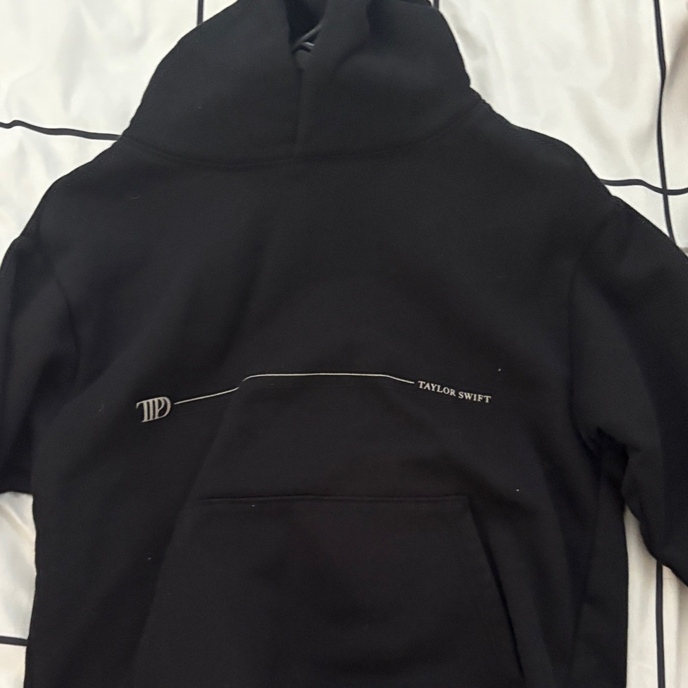 Black Hoodie with Taylor Swift Design TTPD NEVER WORN! Women’s XS